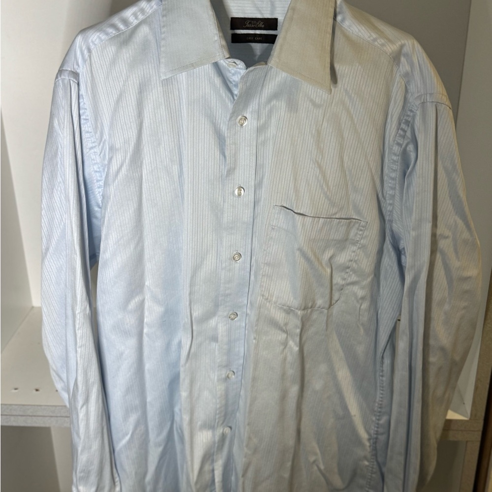 Tasso Elba Light Blue Striped Dress Shirt
